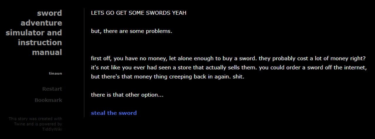 Sword Adventure Simulator and Instruction Manual