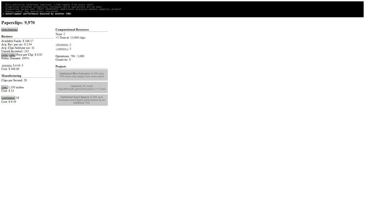 Universal Paperclips