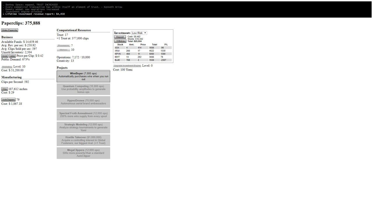 Universal Paperclips