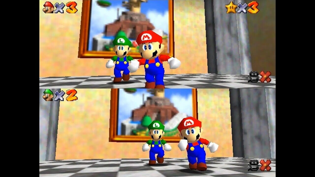 Super Mario 64 Splitscreen Multiplayer