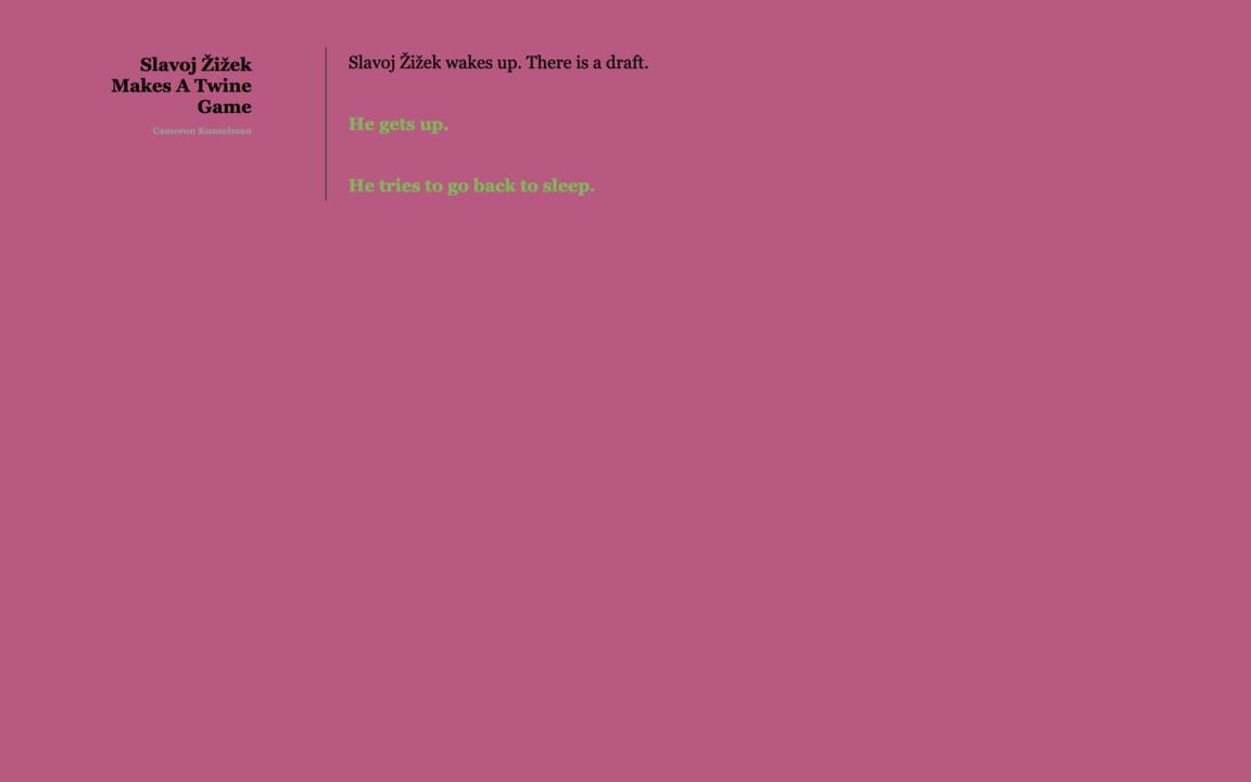Slavoj Zizek Makes A Twine Game