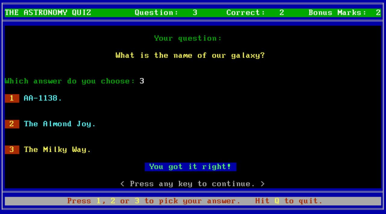 The Astronomy Quiz