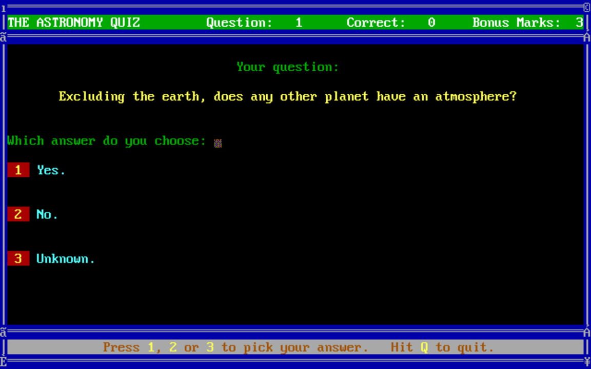 The Astronomy Quiz