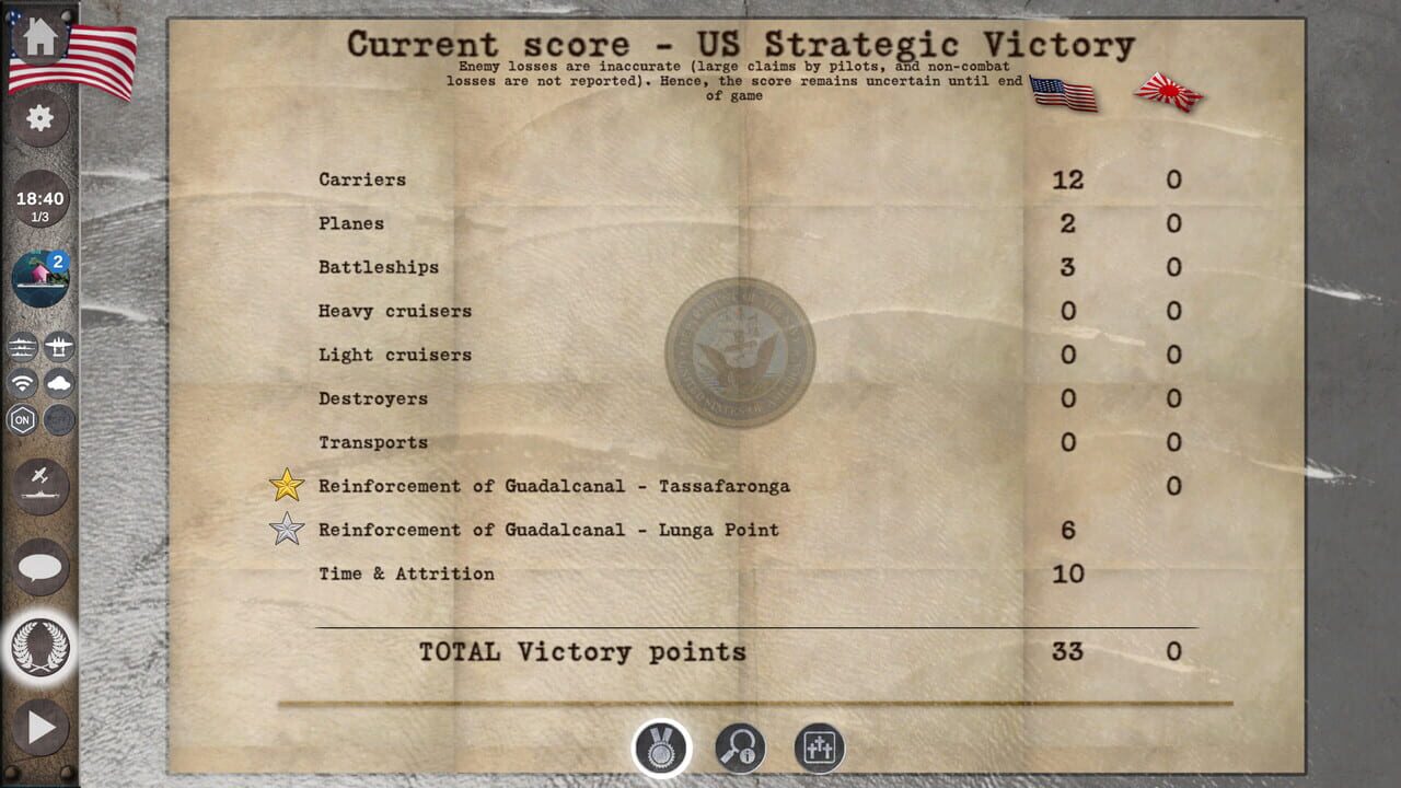 Carrier Battles 4 Guadalcanal: Advanced Fog of War in the Pacific