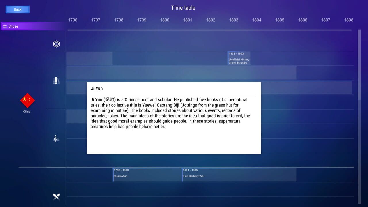 History Table: Lore & Quiz