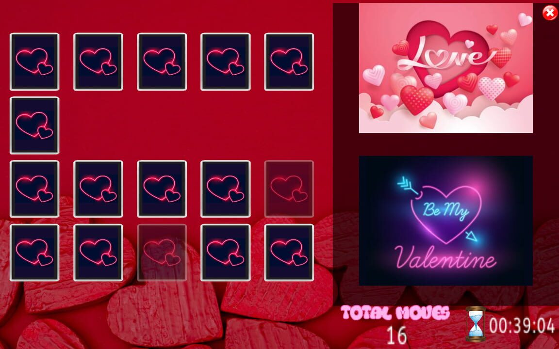 All Valentine Pairs Memory Game