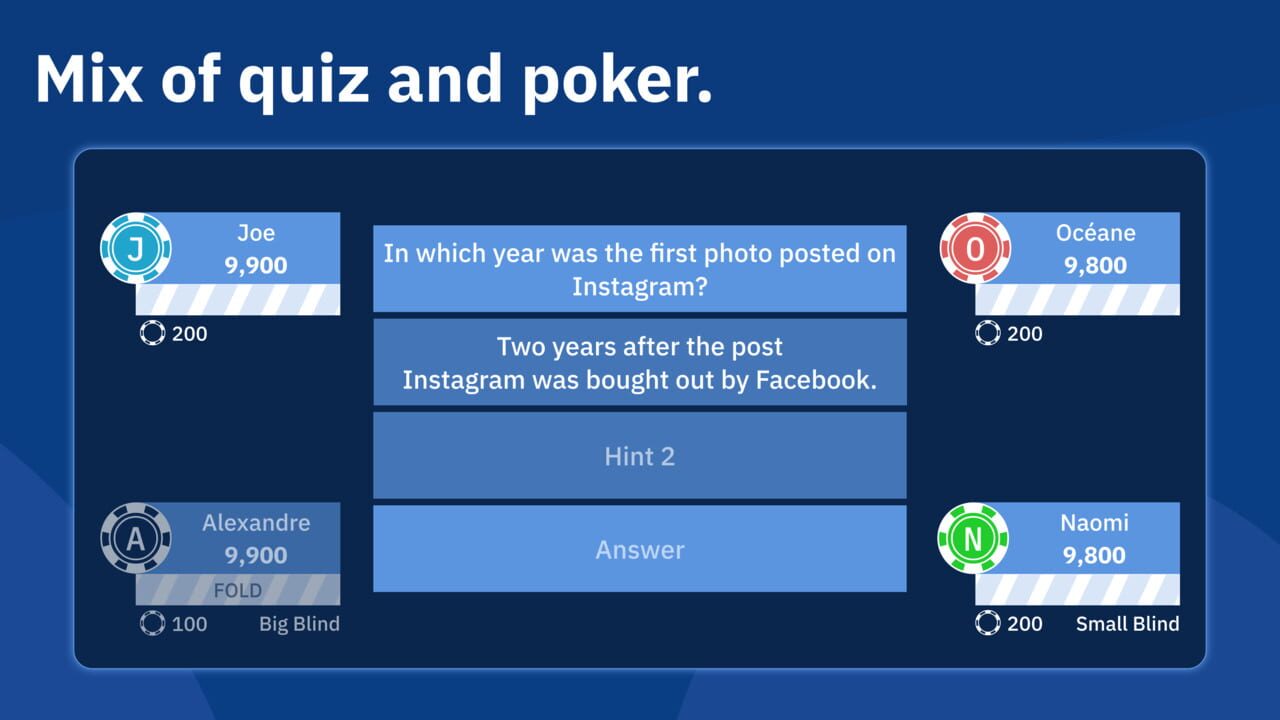QuizPoker: Mix of Quiz and Poker