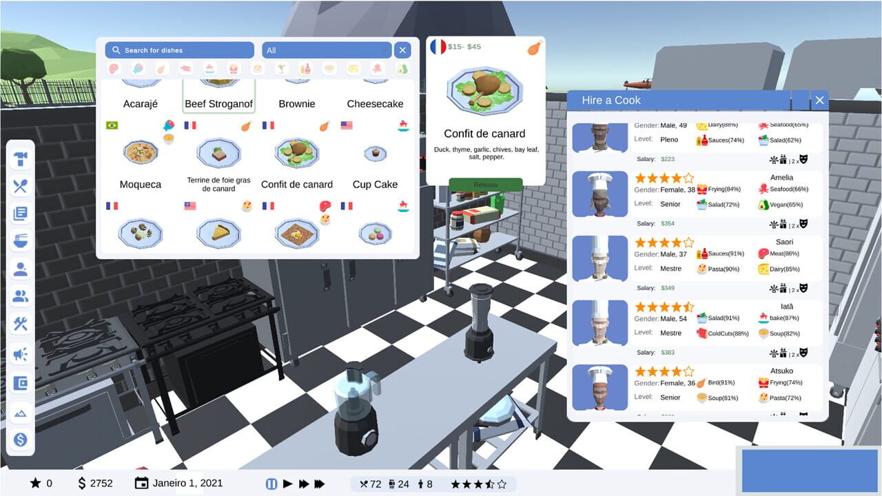 SIM Chef: Restaurant management