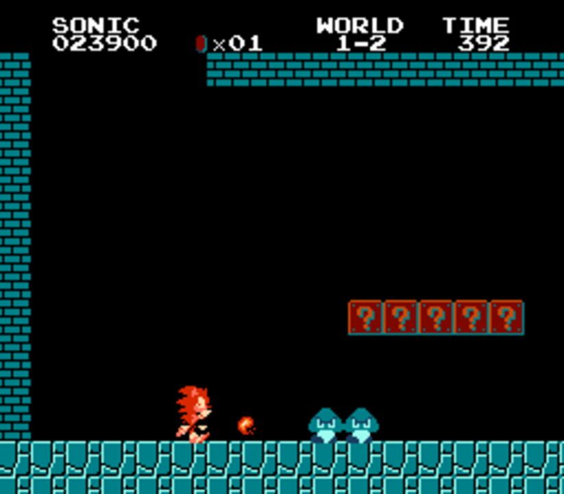 Sonic in Super Mario Bros.