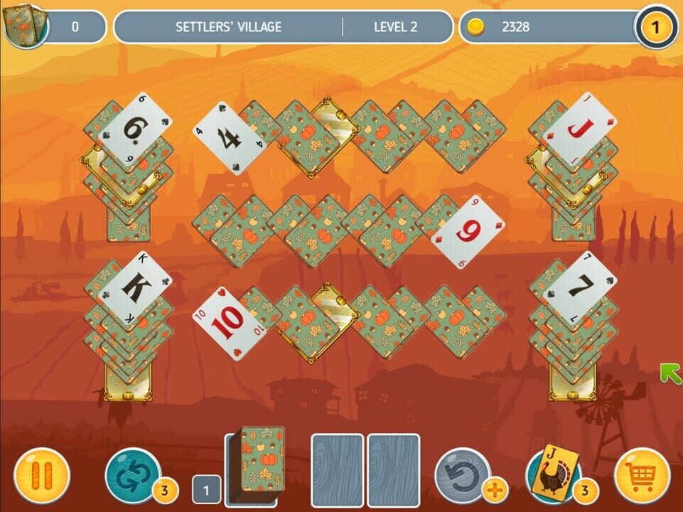 Solitaire Match 2 Cards. Thanksgiving Day