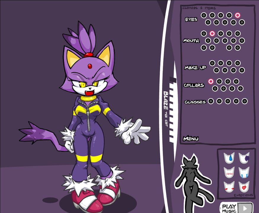 Blaze the Cat Dress Up