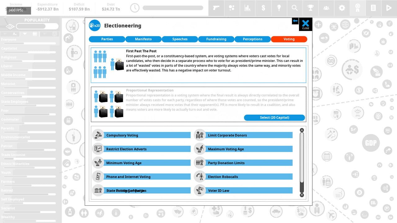 Democracy 4: Voting Systems