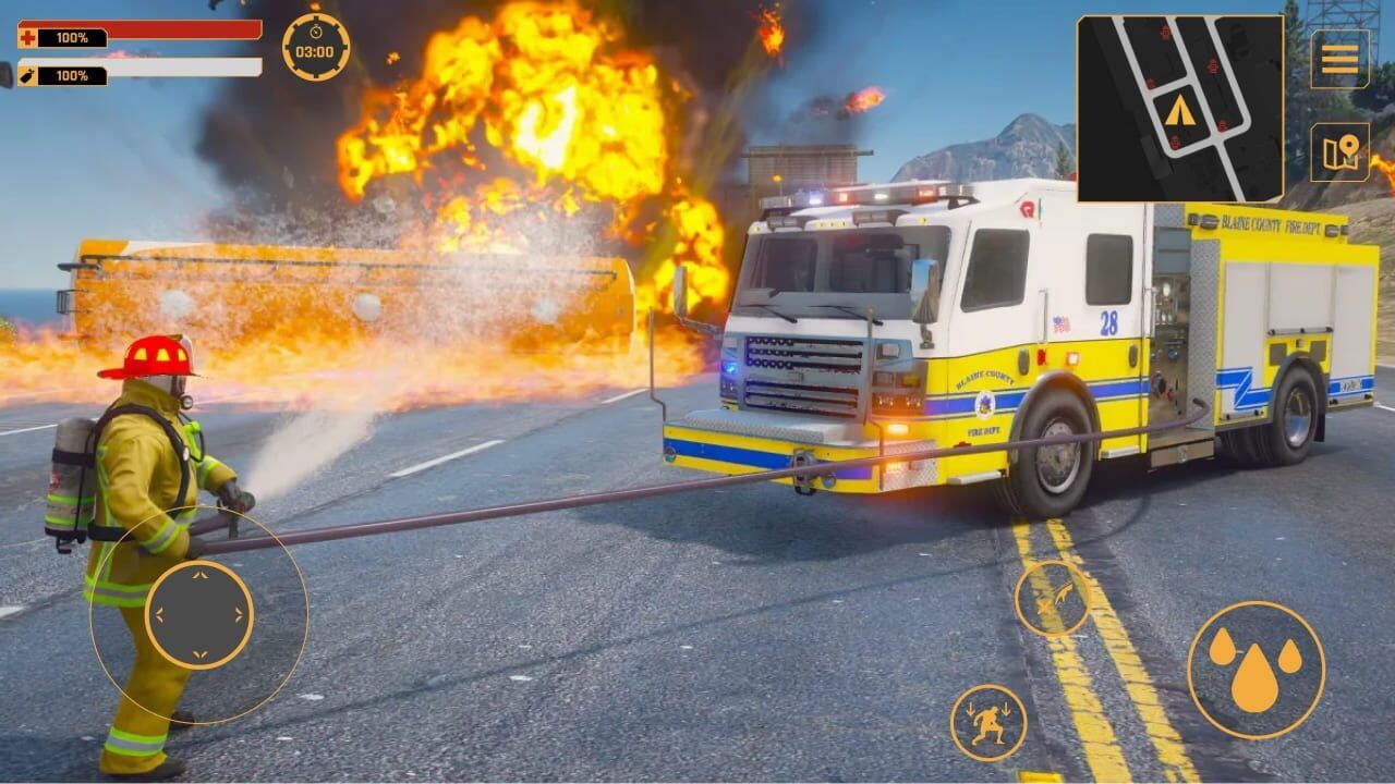 Firefighter: Car Fire Truck Sim Driving 2022 Simulator