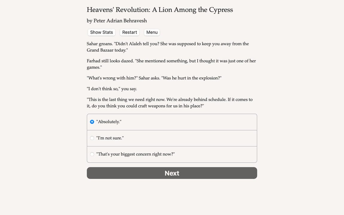 Heavens’ Revolution: A Lion Among the Cypress