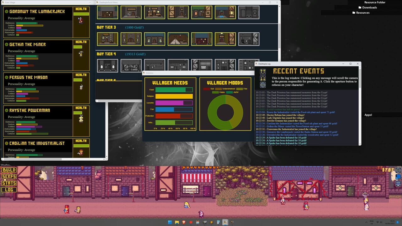 Desktopia: A Desktop Village Simulator