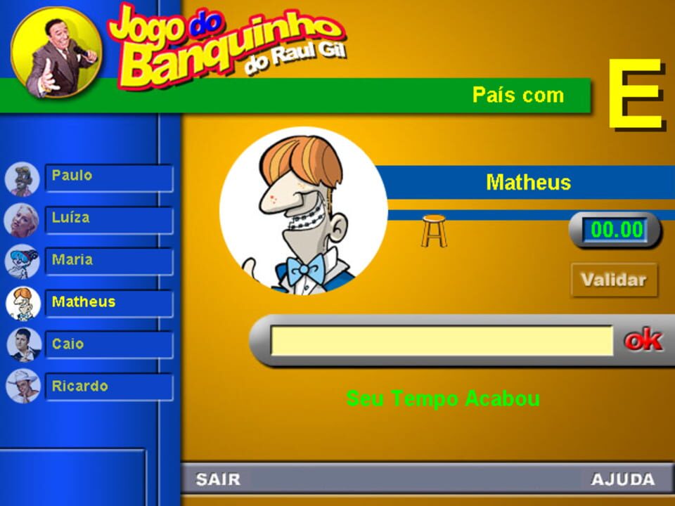 Jogo do Banquinho do Raul Gil