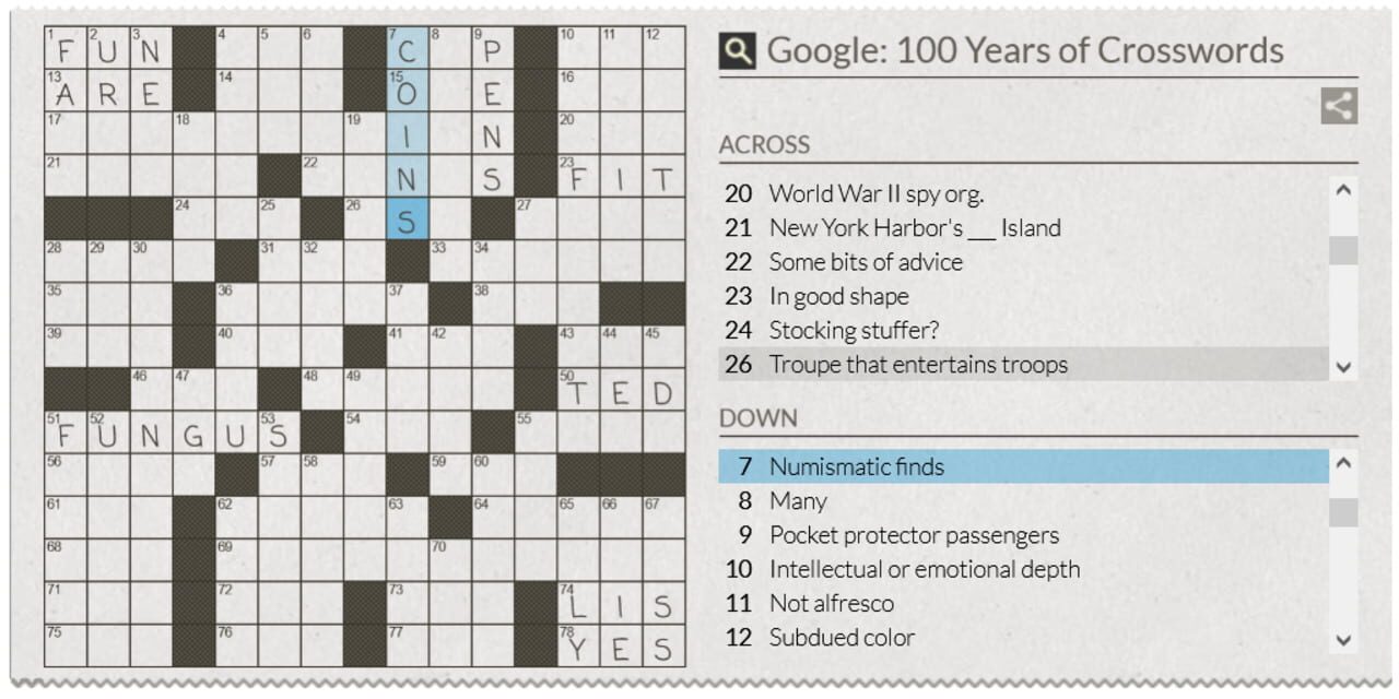 100th Anniversary of the Crossword Puzzle