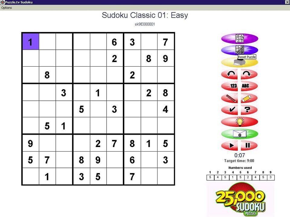 25,000 Sudoku Puzzles