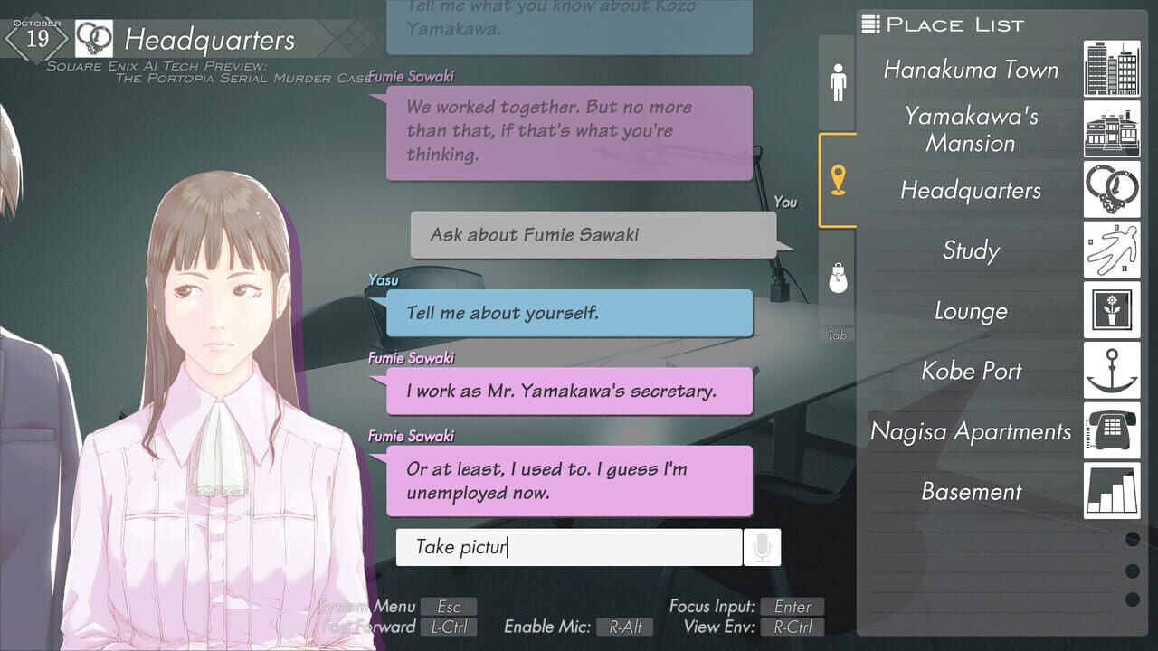 Square Enix AI Tech Preview: The Portopia Serial Murder Case