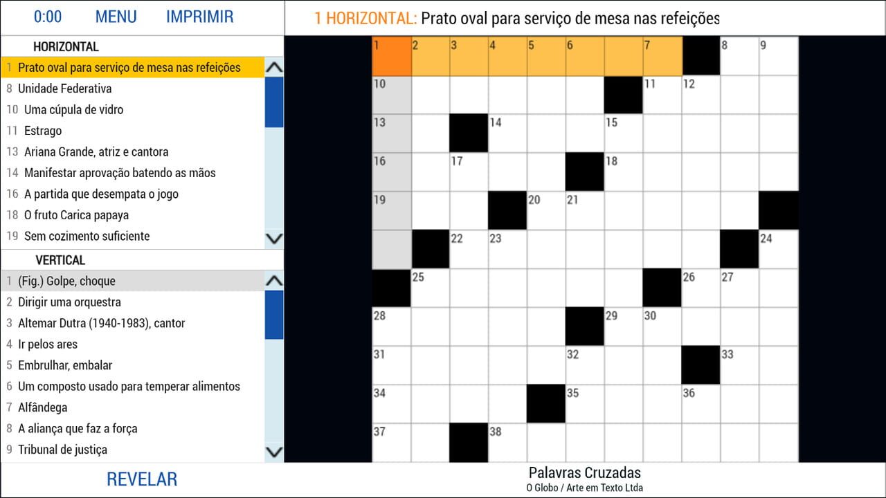 Palavras Cruzadas: O Globo