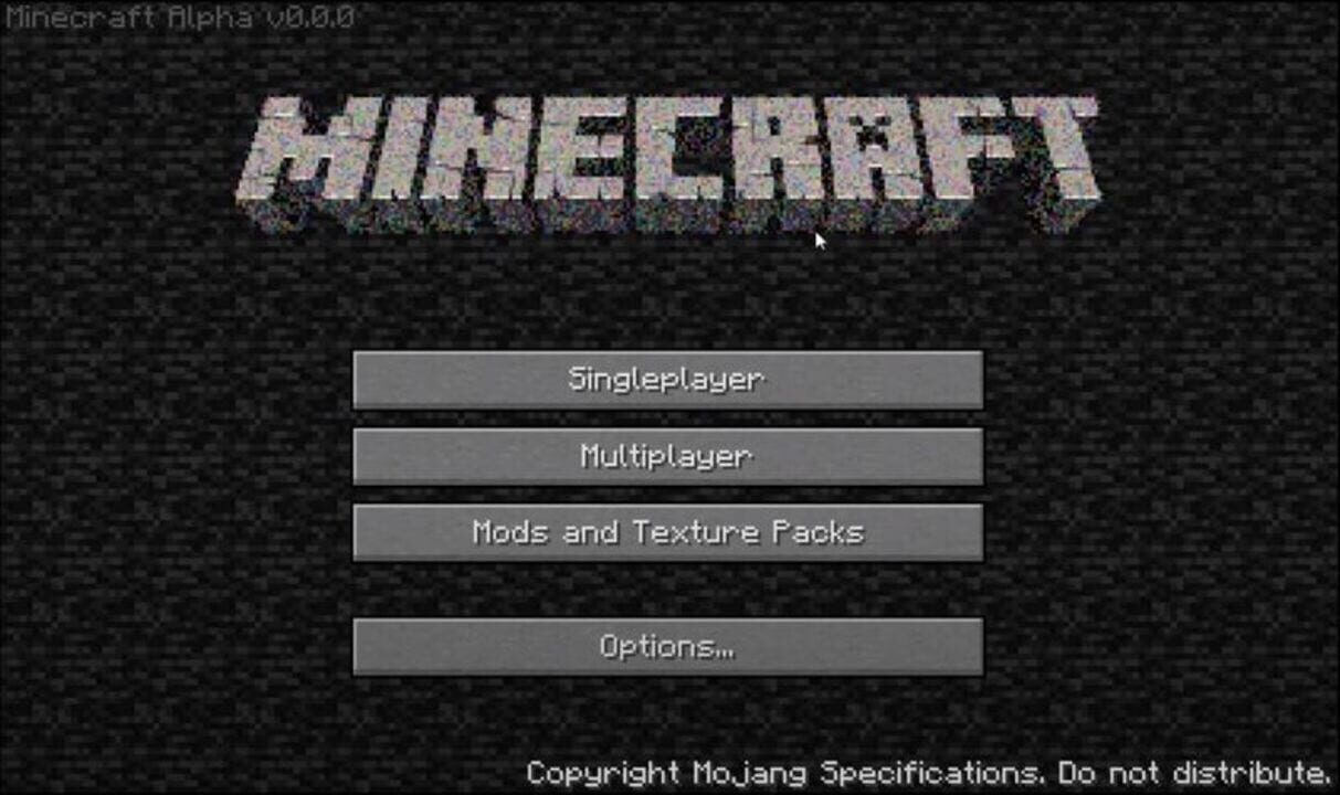 Minecraft Alpha 0.0.0