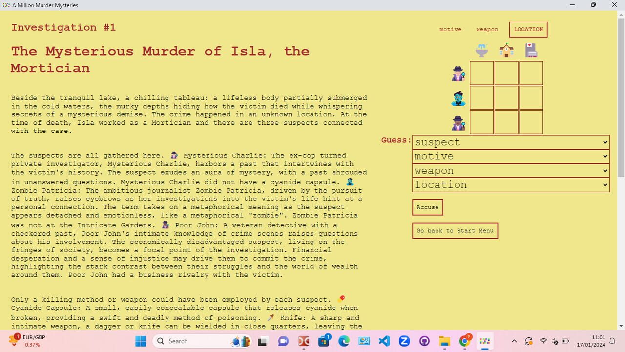 A Million Murder Mysteries