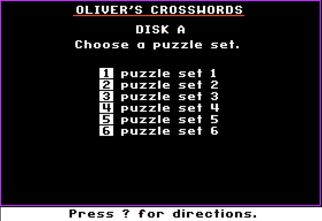Oliver’s Crosswords