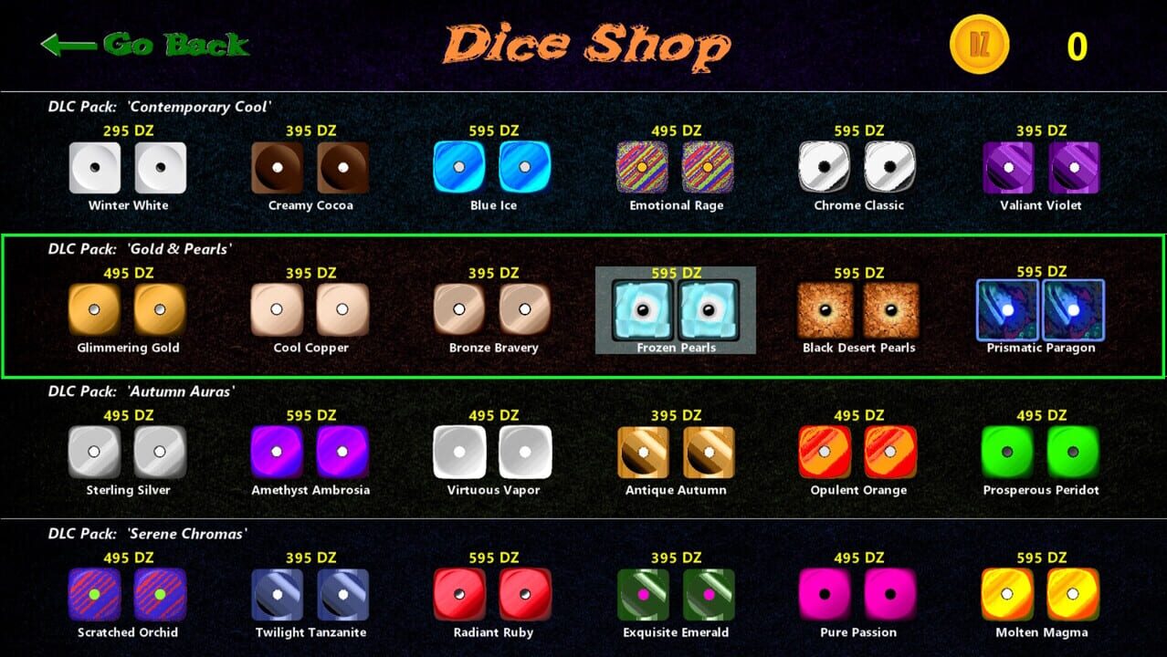 Dice-Zee!: Dice Pak – “Gold & Pearls”