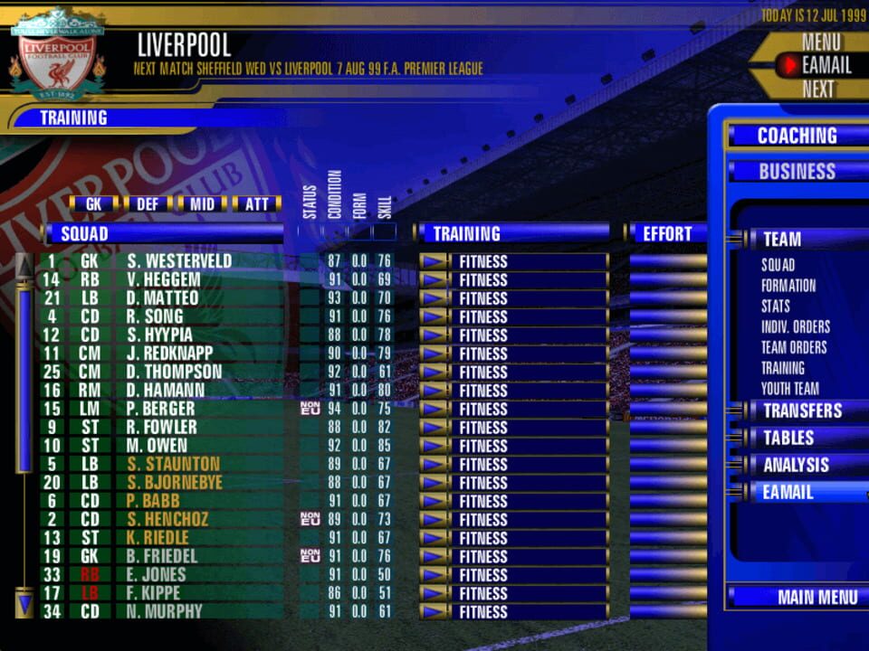 The F.A. Premier League Football Manager 2000