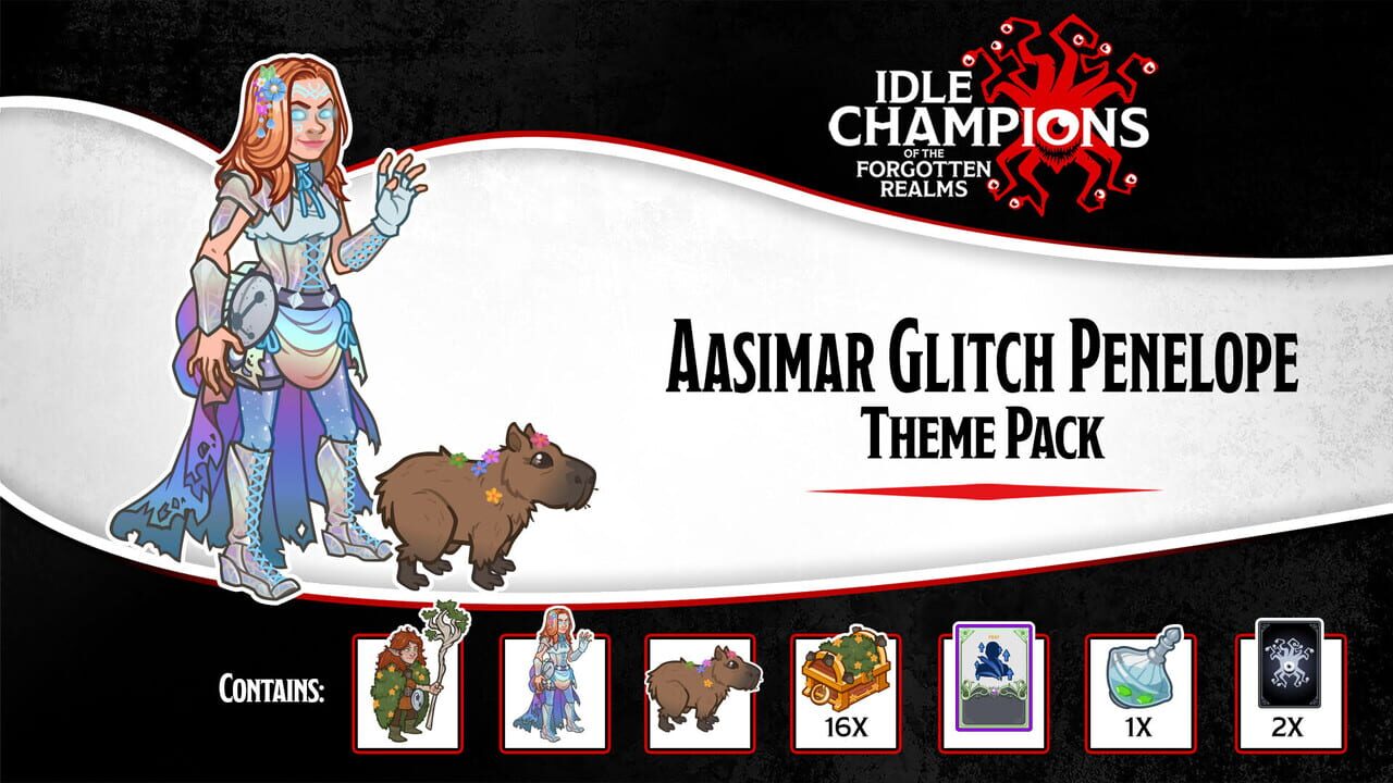 Idle Champions: Aasimar Glitch Penelope Theme Pack