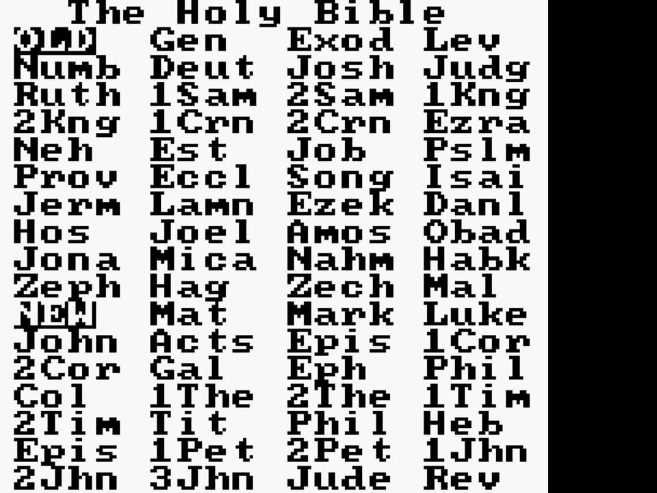 King James Bible for Use on Game Boy