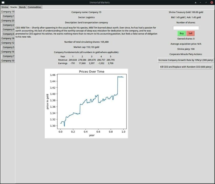 Immortal Markets Stock Market Simulator Game