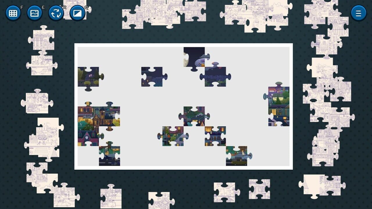 Hidden Cats in Jigsaw Puzzle: Spooky Town