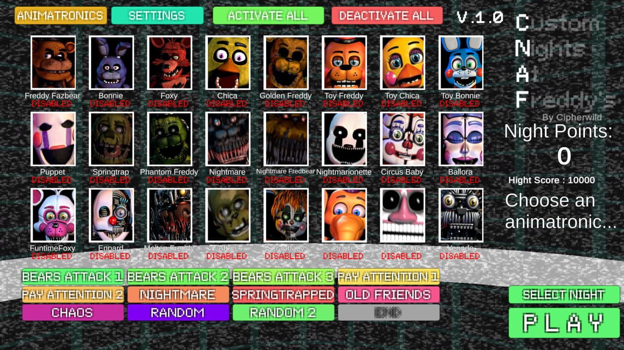 Custom Nights at Freddy’s