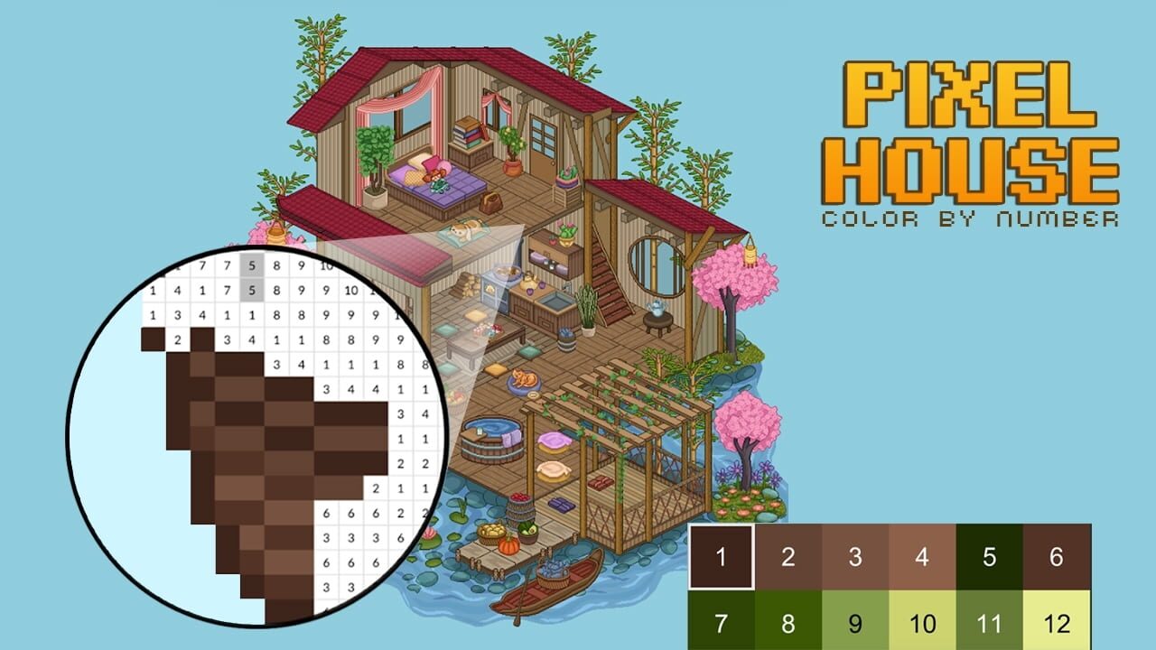 Pixel House: Color by Number