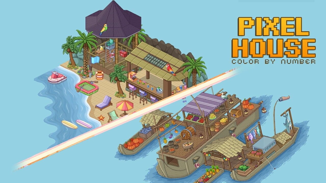 Pixel House: Color by Number