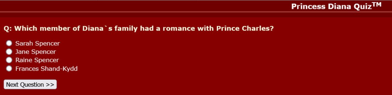 Princess Diana Quiz