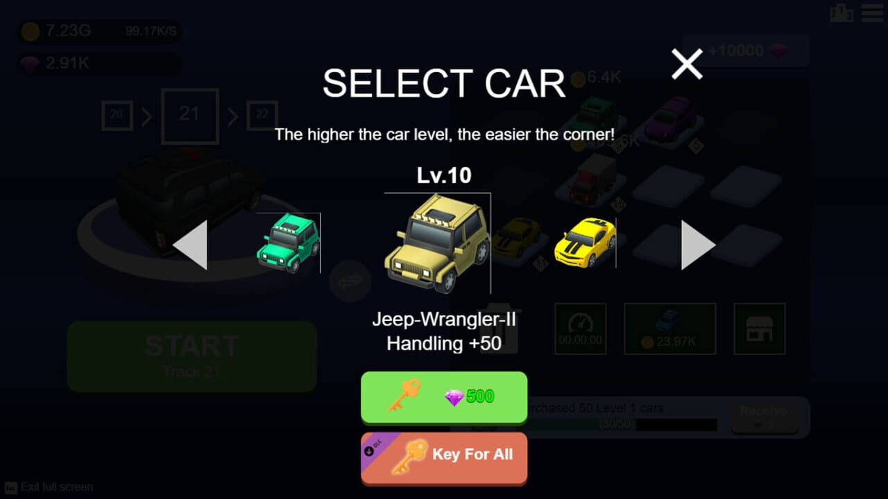 Mini Drift Car: All Cars Key