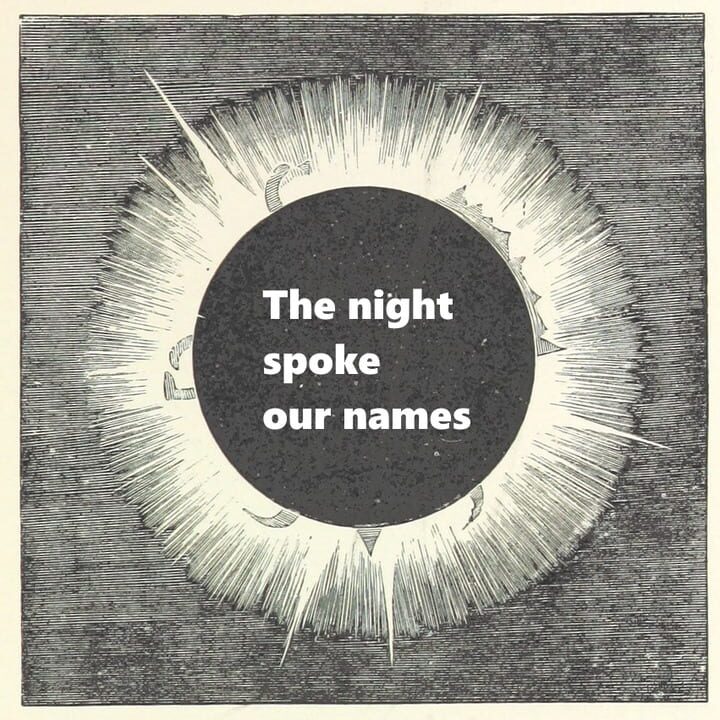 The night spoke our names