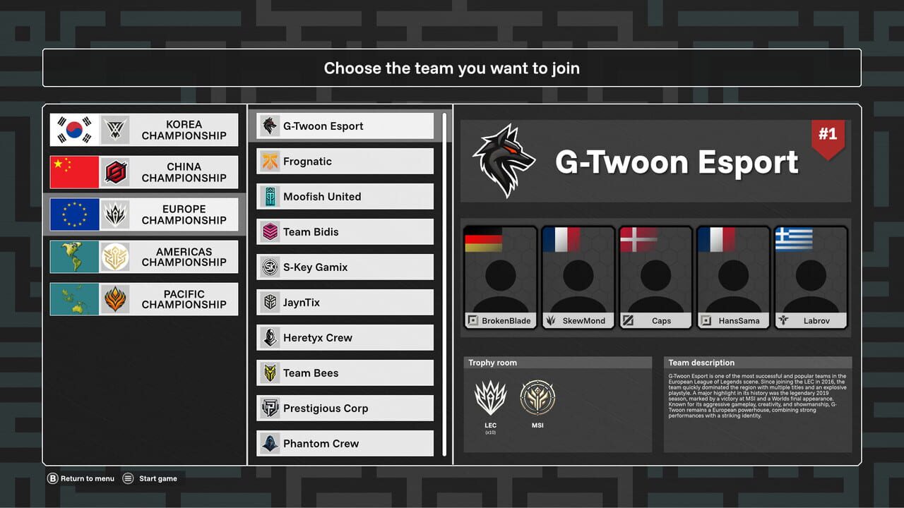 Legends Esport Manager