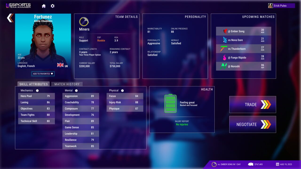 Esports Team Manager