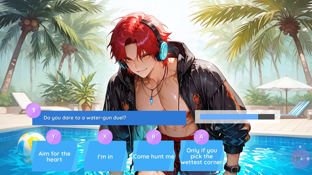 Poolside Boys Kiss: Passion Fruits Hotel Dating Sim
