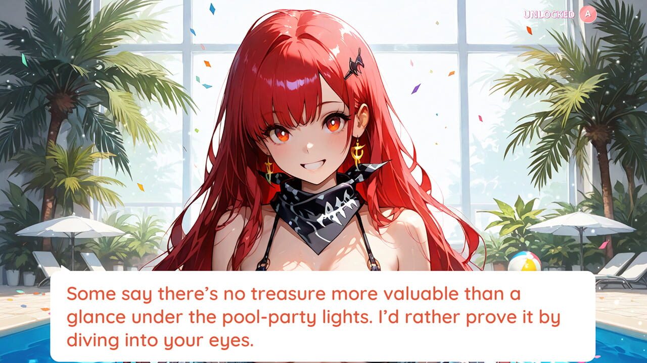 Poolside Girls Kiss: Passion Fruits Hotel Dating Sim
