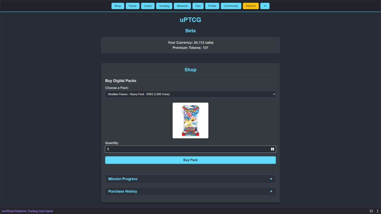 Unofficial Pokemon Trading Card Game
