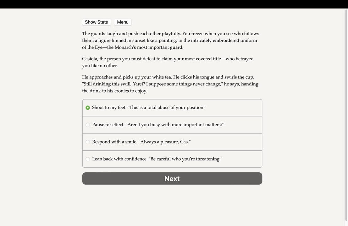 Games of the Monarch’s Eye