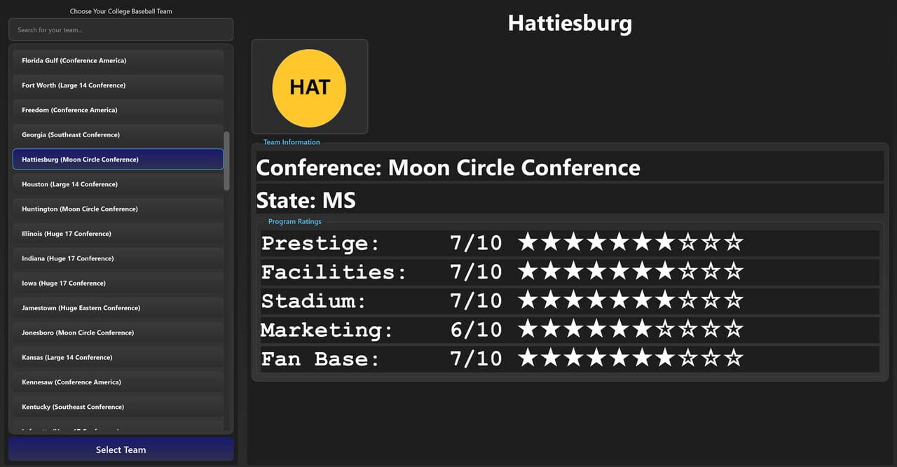 College Baseball: Dynasty Builder
