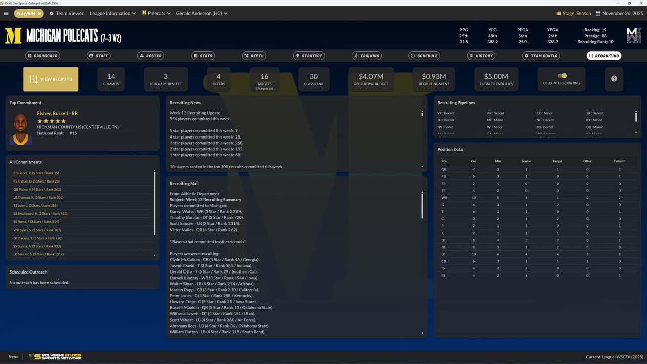 Draft Day Sports: College Football 2026