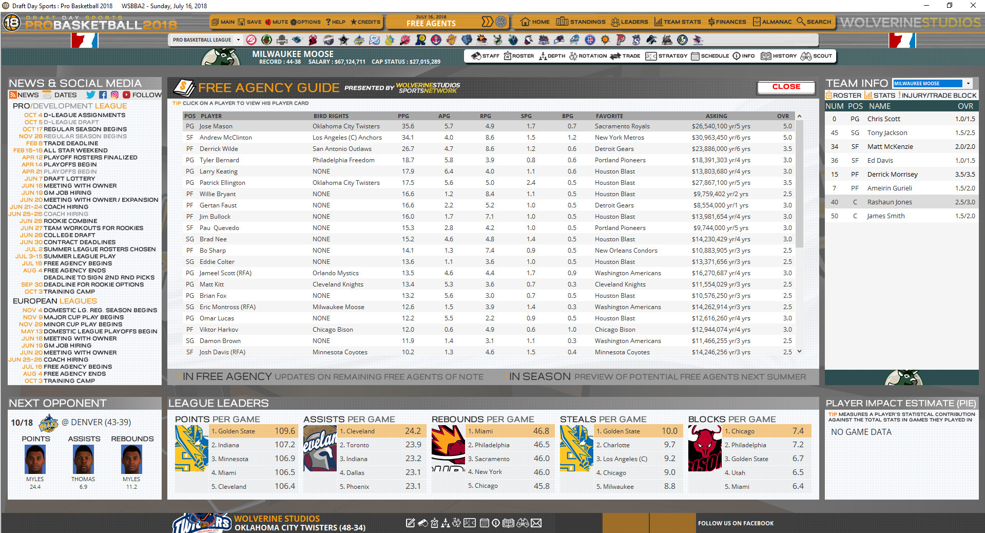 Draft Day Sports: Pro Basketball 2018