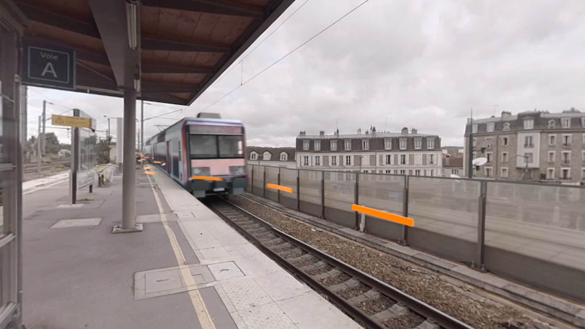 Face au train