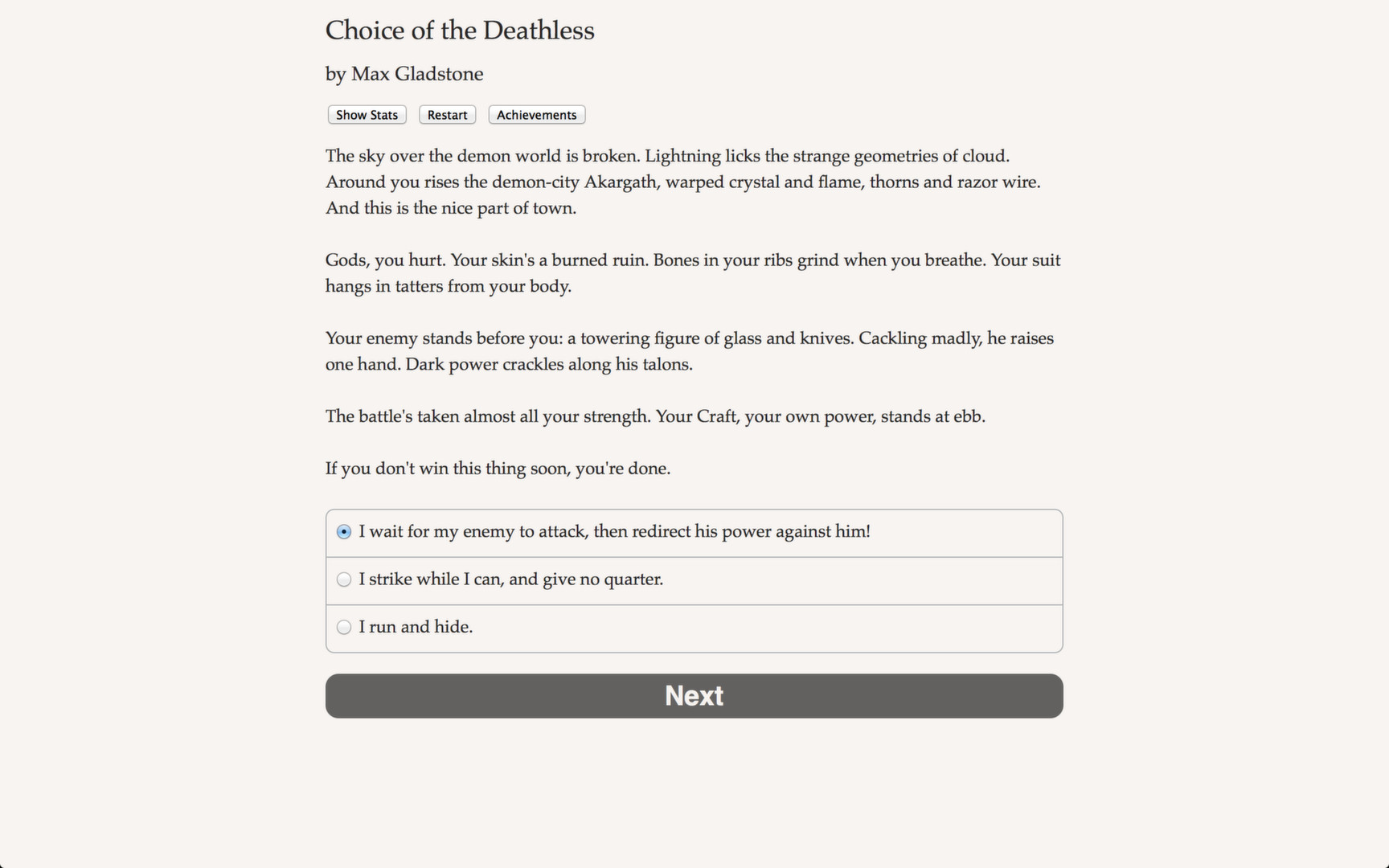 Choice of the Deathless